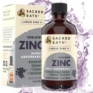 Frasco de zinc líquido quelado con saúco y echinacea