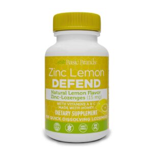 Frontal de Zinc Lozenges Basic Organics Limón