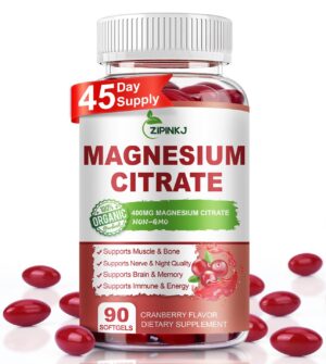 Frasco frontal del suplemento Magnesium Citrate 400 mg