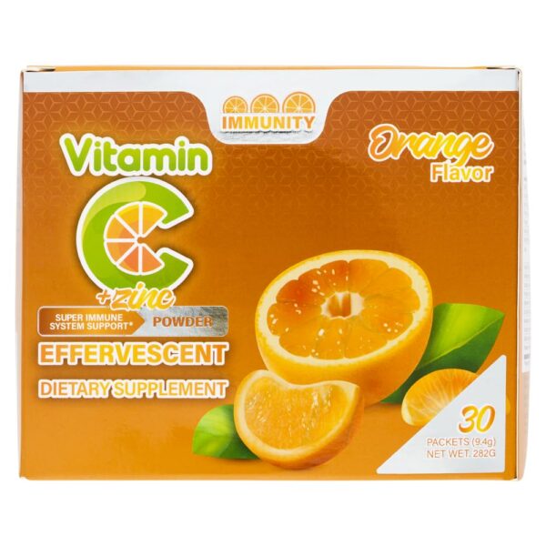 ZIVA Vitamina C y Zinc polvo efervescente naranja