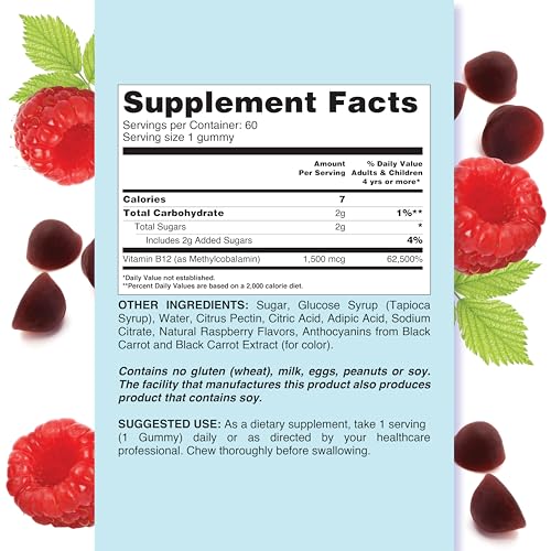 Zoom de gomitas de vitamina B12 sabor frambuesa LIVS