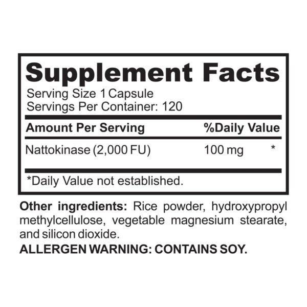 Etiqueta del producto nattokinasa Zozyla