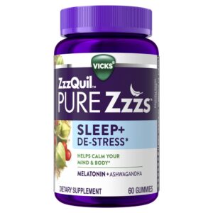 ZzzQuil PURE Zzzs gomitas melatonina y ashwagandha caja