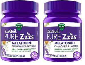 ZzzQuil Pure Zzzs gomitas melatonina para dormir sabor vainilla y bayas