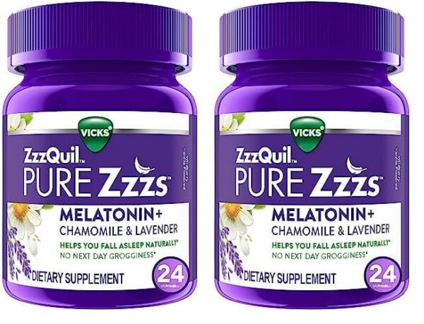 ZzzQuil Pure Zzzs gomitas melatonina para dormir sabor vainilla y bayas