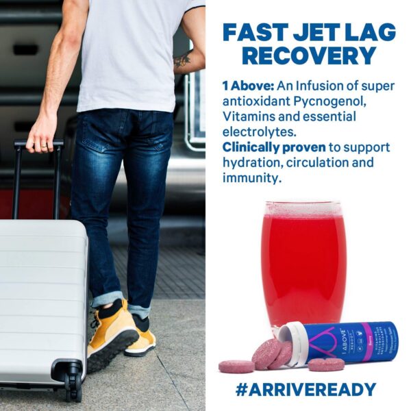 Frasco de 1Above Jet Lag Tablets Berry