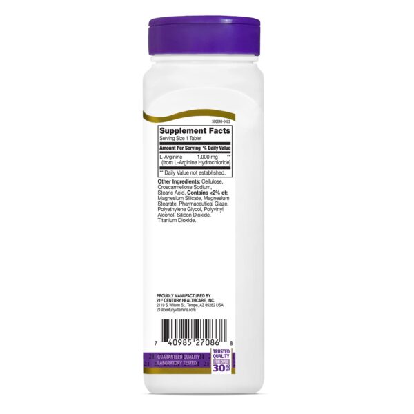 Frasco y tabletas de L-Arginine