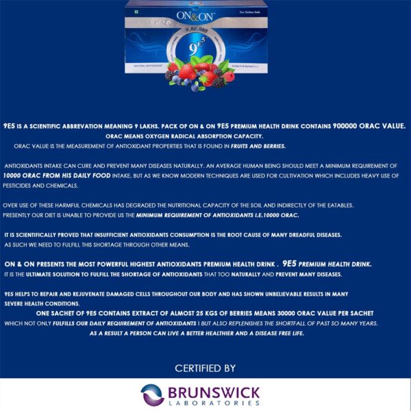 Version 1.0.0 30 sobres de concentrado ON & ON 9E5 bebida premium saludable