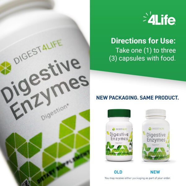 Frasco con etiqueta de 4Life Digestive Enzymes