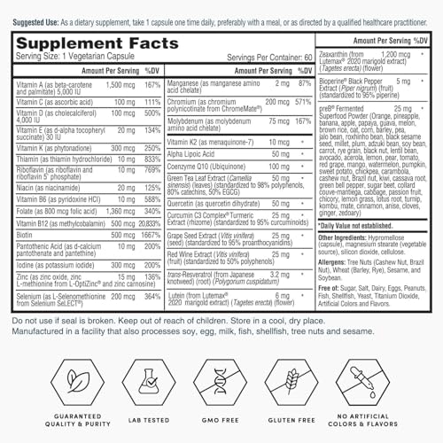 Version 1.0.0 60 cápsulas Nature's Lab Gold multivitamínico para salud diaria