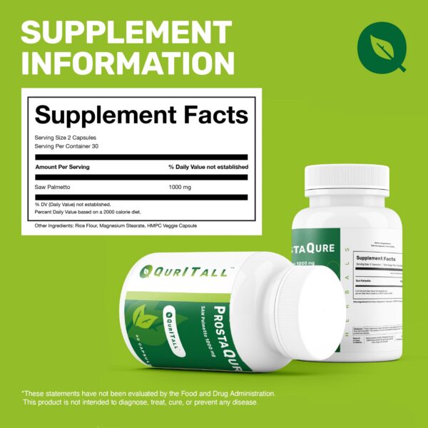 60 cápsulas veganas ProstaQure saw palmetto QurItAll