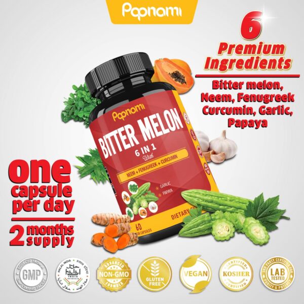 60 pastillas orgánicas de melón amargo para bienestar natural