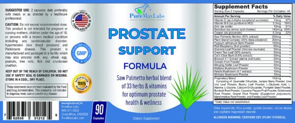 90 cápsulas para próstata y cabello con 33 hierbas y vitaminas naturales