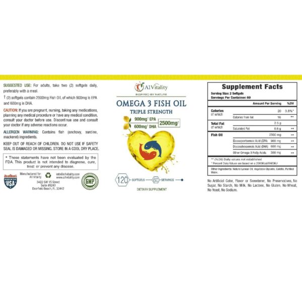 Cajas y frascos de Omega-3 de A1Vitality