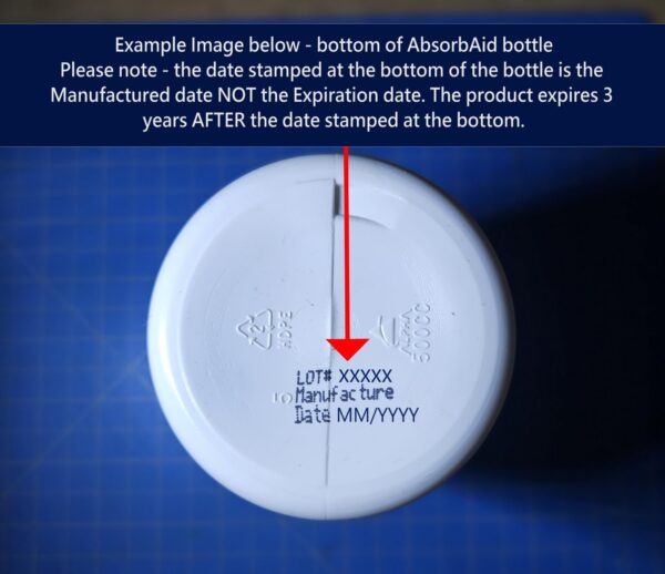 Frasco AbsorbAid en estante