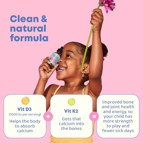 Absorción de calcio con gotas líquidas JoySpring D3 K2 niños
