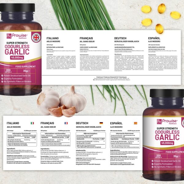 Aceite ajo prensado en frío 200 cápsulas PH PROWISE