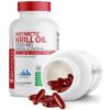 Aceite de krill Bronson con envase y cápsulas al frente