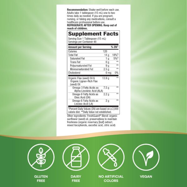 Aceite de linaza orgánico Nature's Way caja frontal