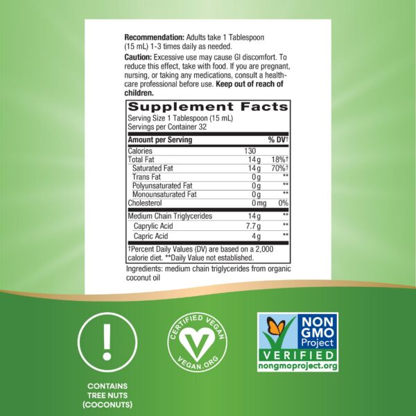 Version 1.0.0 Aceite MCT Nature's Way para dieta keto y paleo certificada