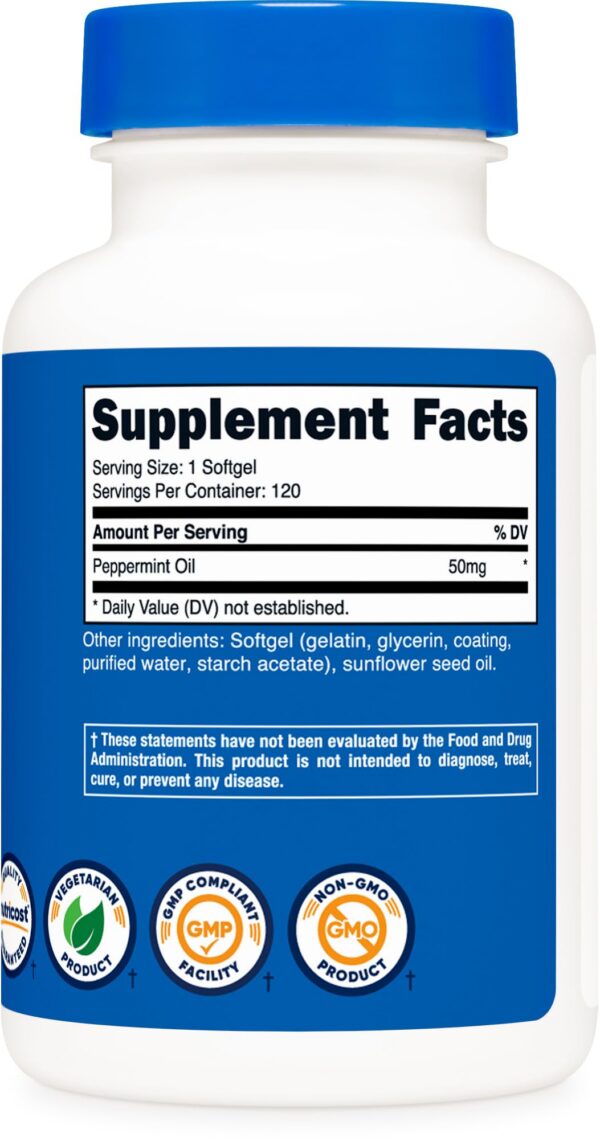 Aceite de menta cápsulas blandas Nutricost para bienestar