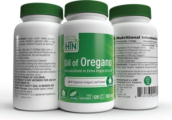 Aceite de orégano en cápsulas blandas para apoyo digestivo natural