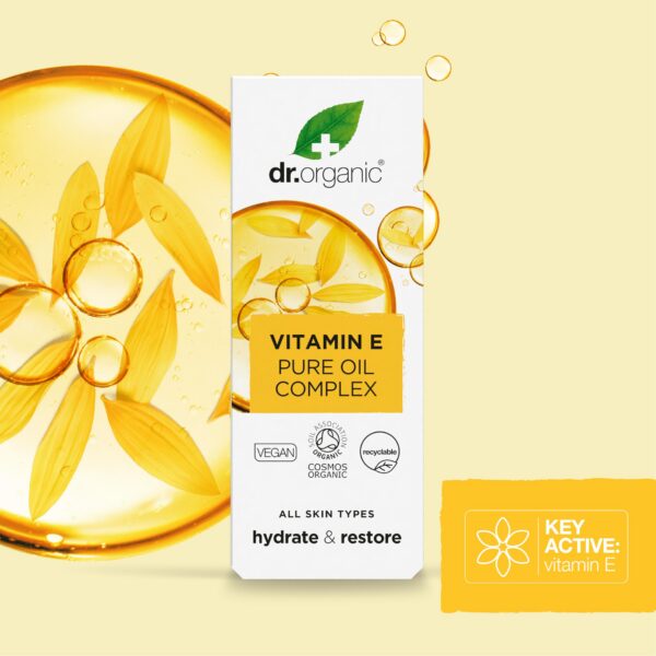 Aceite vitamina e vegano Dr. Organic para cuidado piel
