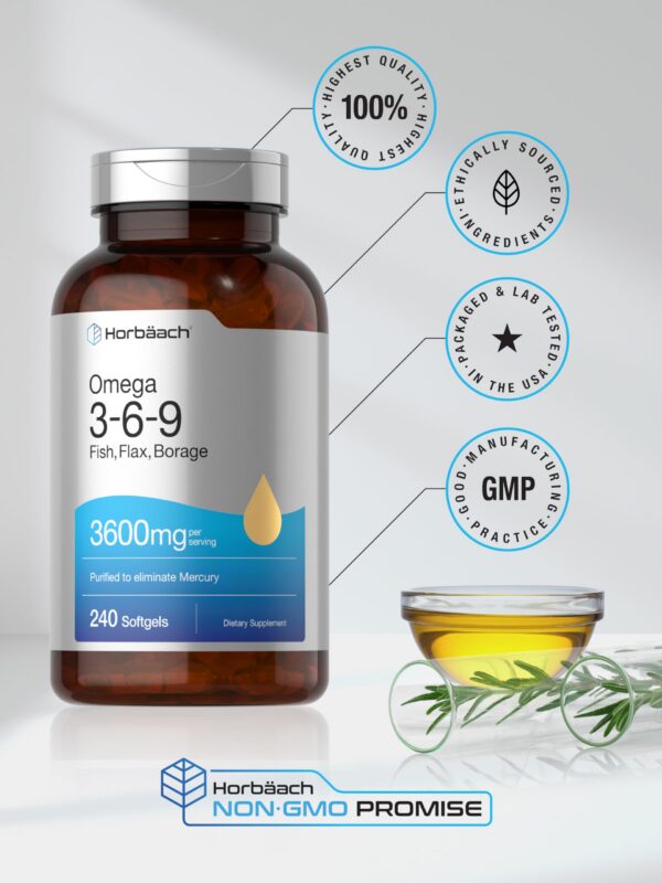 Aceites naturales en cápsulas Horbäach Omega 3-6-9