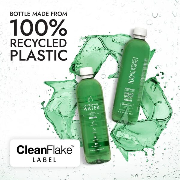 Agua mineral con clorofila sabor menta y limón orgánico