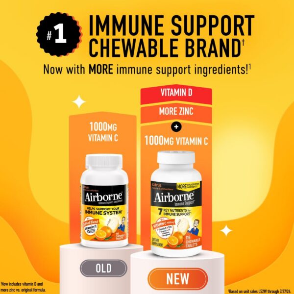 Airborne suplemento vitamínico masticable con vitamina C 1000mg