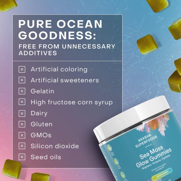 Version 1.0.0 Suplemento vitamínico Akasha Superfoods sea moss para bienestar diario