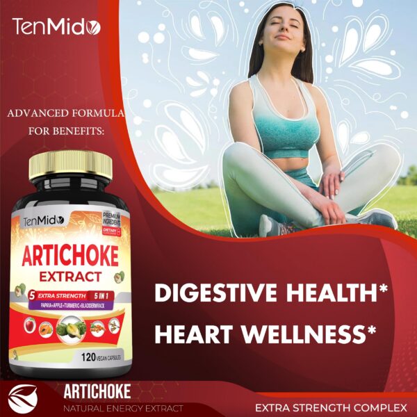 Alcachofa suplemento digestivo con papaya y bladderwrack 120 cápsulas