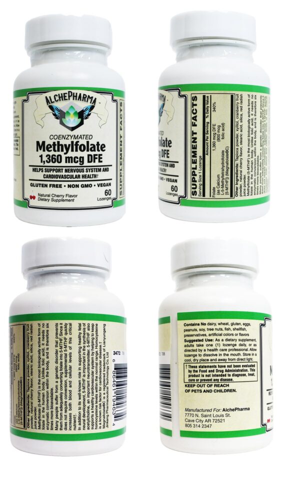 Logotipo de AlchePharma en etiqueta