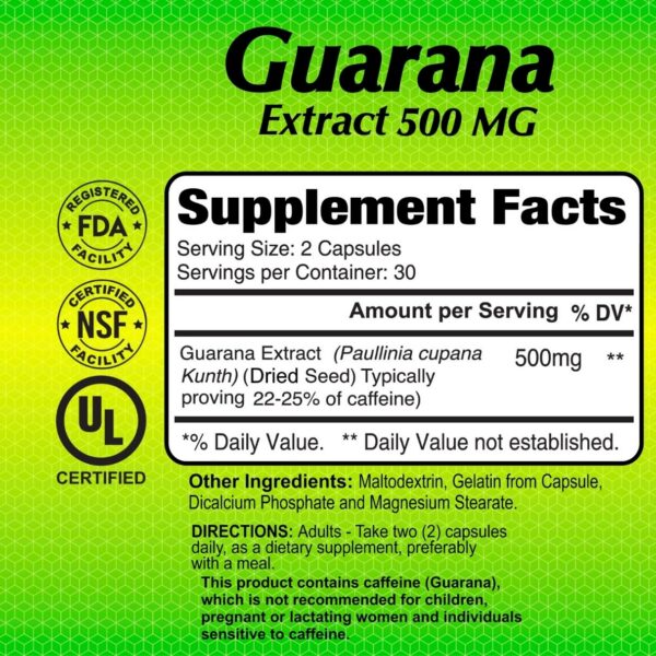 Alfa Vitamins Guaraná suplemento natural 60 cápsulas