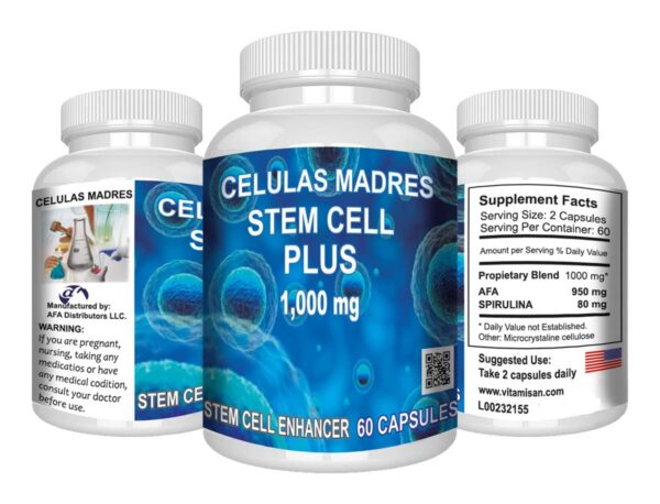 Alga azul-verde AFA y Spirulina en cápsulas Vitamisan