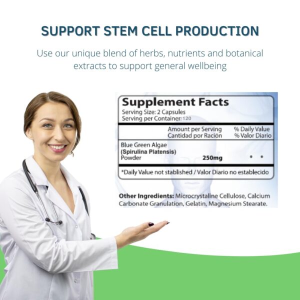 Version 1.0.0 Alga spirulina ingrediente principal Bioxtron cápsulas