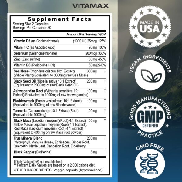 Algas marinas y hierbas suplemento vegano Vitamax