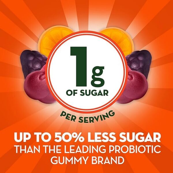 Vista lateral envase Align DualBiotic pomple y fruta natural