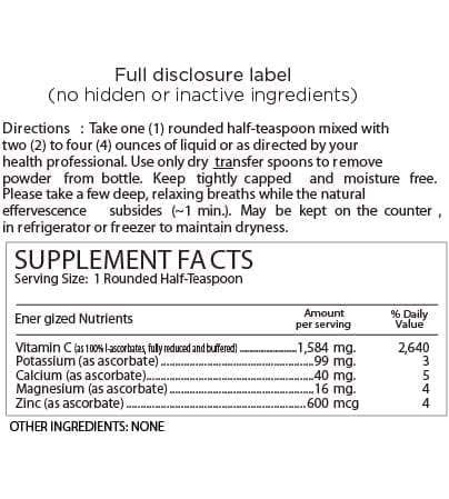Calidad y pureza de Alkalini-C Vitamina C polvo