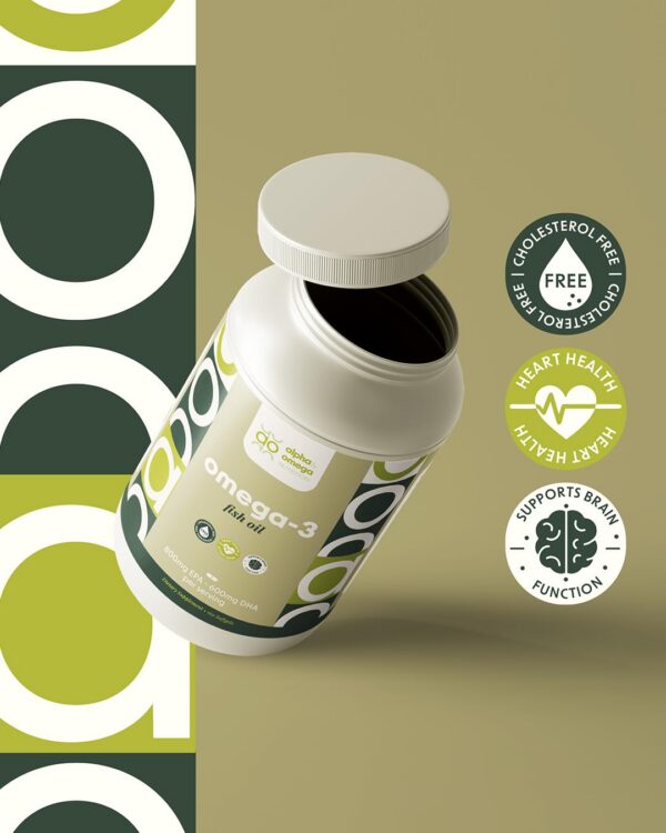 Detalle de la etiqueta Omega 3 Alpha & Omega