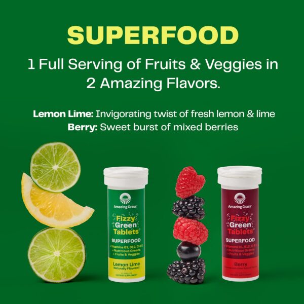 Amazing Grass 60 tabletas efervescentes superalimentos para inmune