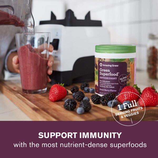 Version 1.0.0 Amazing Grass greens blend super alimentos orgánico etiqueta