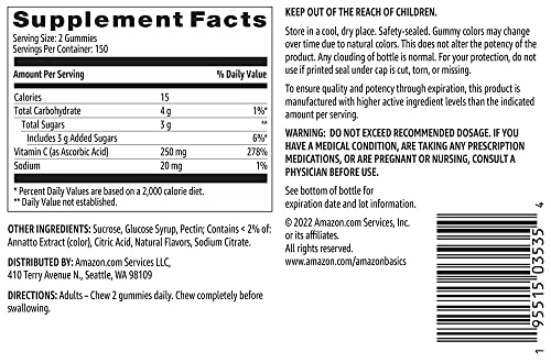 Version 1.0.0 Frasco de vitamina C Amazon Basics