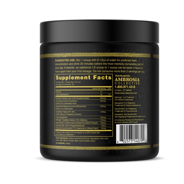 Version 1.0.0 Ambrosia Mental Jewels ingredientes clave