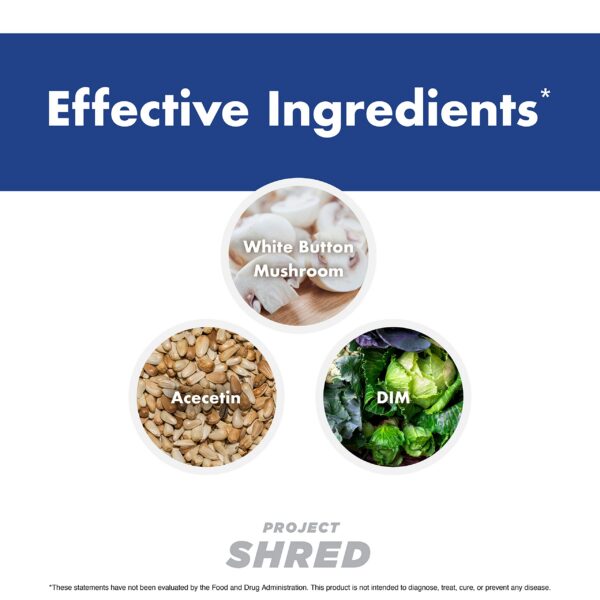 Cápsulas y etiqueta de Project Shred