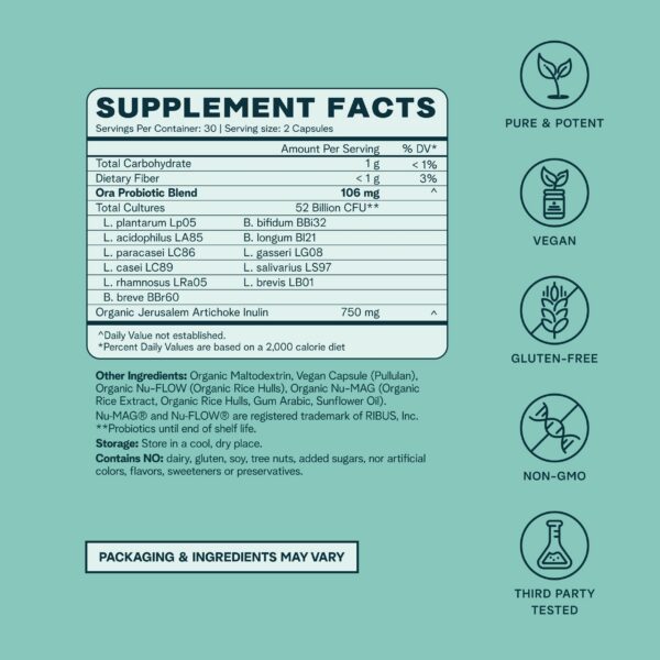 Análisis de laboratorio independiente para probióticos Ora Organic