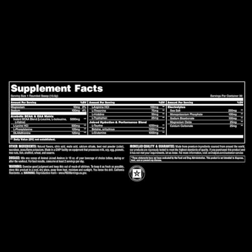 Animal Juiced Amino 30 porciones para recuperación muscular