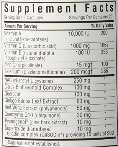 Antioxidantes potentes fórmula BlueBonnet en cápsulas vegetales