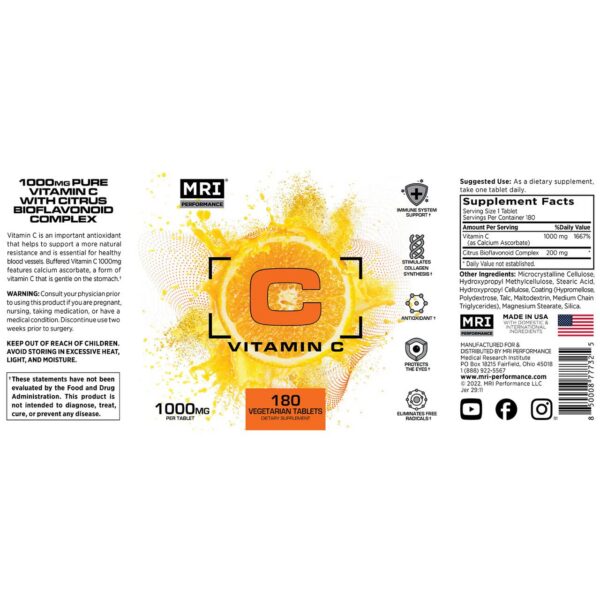 Sistema inmunológico apoyado por vitamina C MRI Performance