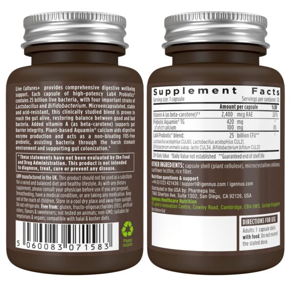 Aquamin calcio prebiótico y vitamina A